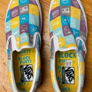 Vans Kids Colorful Block Party Slip-On Sneakers